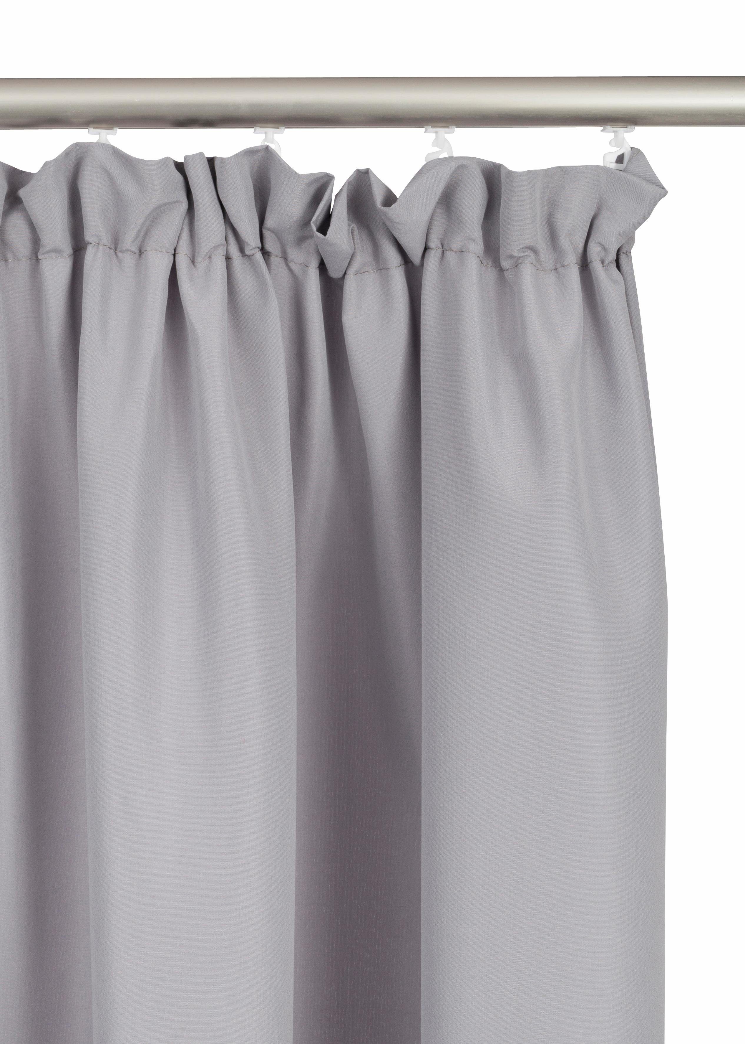 Bruno Banani Vorhang Lagan (2 St), Kräuselband, blickdicht, Polyester, 2-er Set, gewebt, Microfaser, versch. Größen, einfarbig, Bestseller