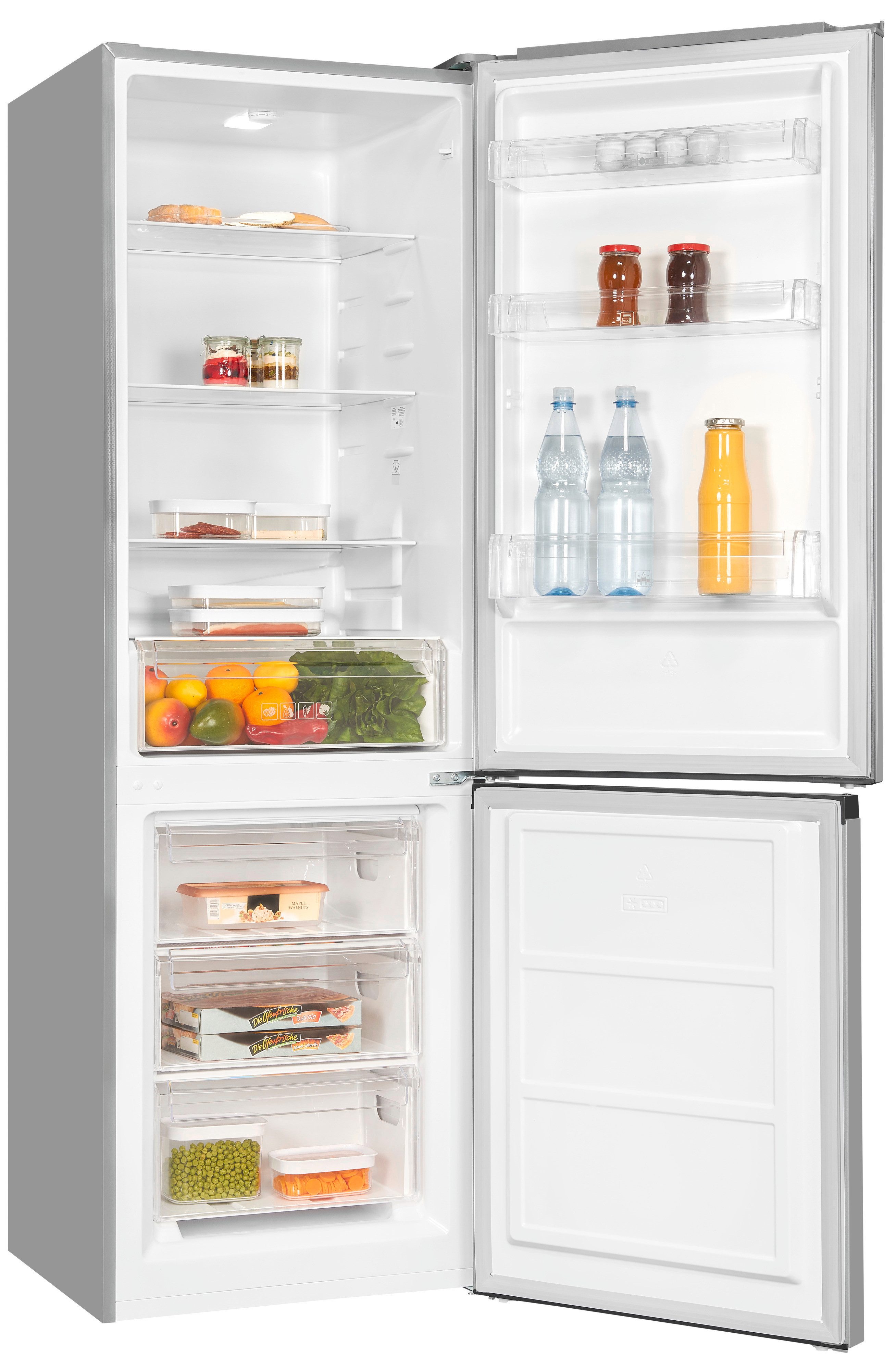 exquisit Kühl-/Gefrierkombination KGC320-95-E-040C, 185,8 cm hoch, 60 cm breit, 315 Liter Nutzinhalt, Elektronische Steuerung