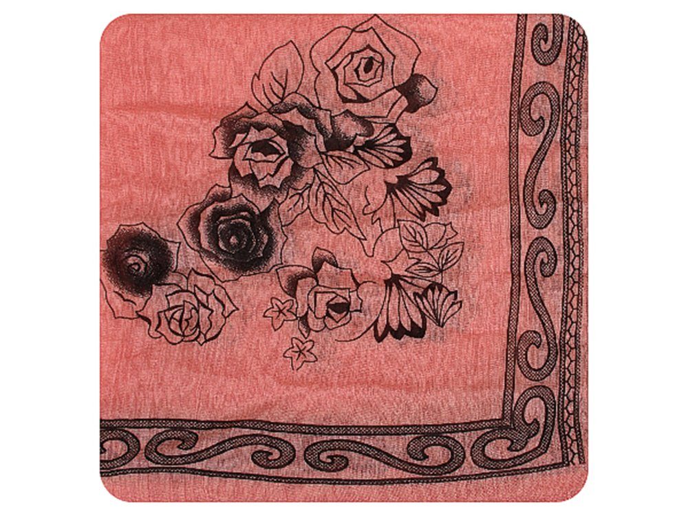Schal Baumwolle Soft Damen und Ornamente, Viskose, Modescout Blumen Stadler Modeschal Apricot Loop Touch Scarf