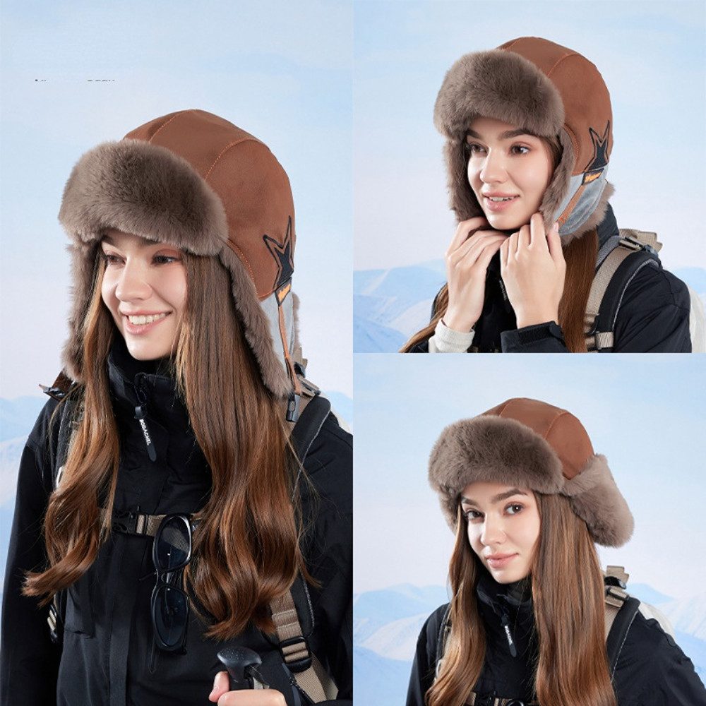 Blusmart Plüschmütze Unisex-Wintermütze (Winddicht, mit Fleece gefüttert und verstärkt, Warme, winddichte Outdoor-Ohrenschützer für kaltes Wetter) Für den tägli – Bild 4 von 5