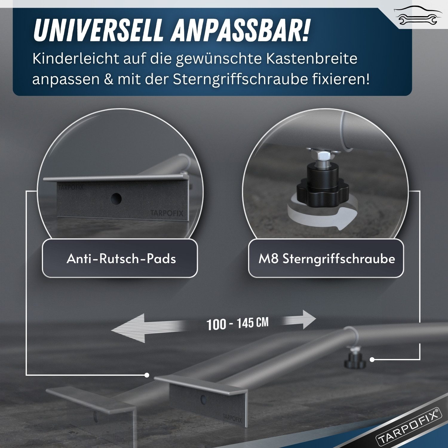 Tarpofix® Schutzplane Anhängerplane DDR Anhänger PVC wasserdicht UV-beständig (Graue Plane), Flachplane 140x105 cm Grau – robust & wasserdicht – Bild 5 von 5