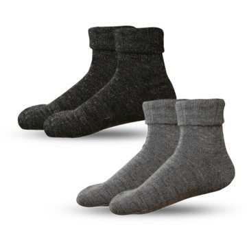 Sonia Originelli Norwegersocken 2 Paar Alpakasocke "Dünn" Umschlag Warm Schaf Wolle 2er-Set, Die Farben können leicht von der Abbildung abweichen