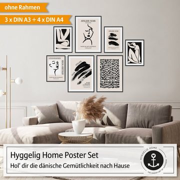 Hyggelig Home Poster Premium Poster Set - 7 Bilder Wandbilder Wohnzimmer Deko Collage, Stadt (Set, 7 St), Knickfreie Lieferung Qualitätsdruck Dickes Papier