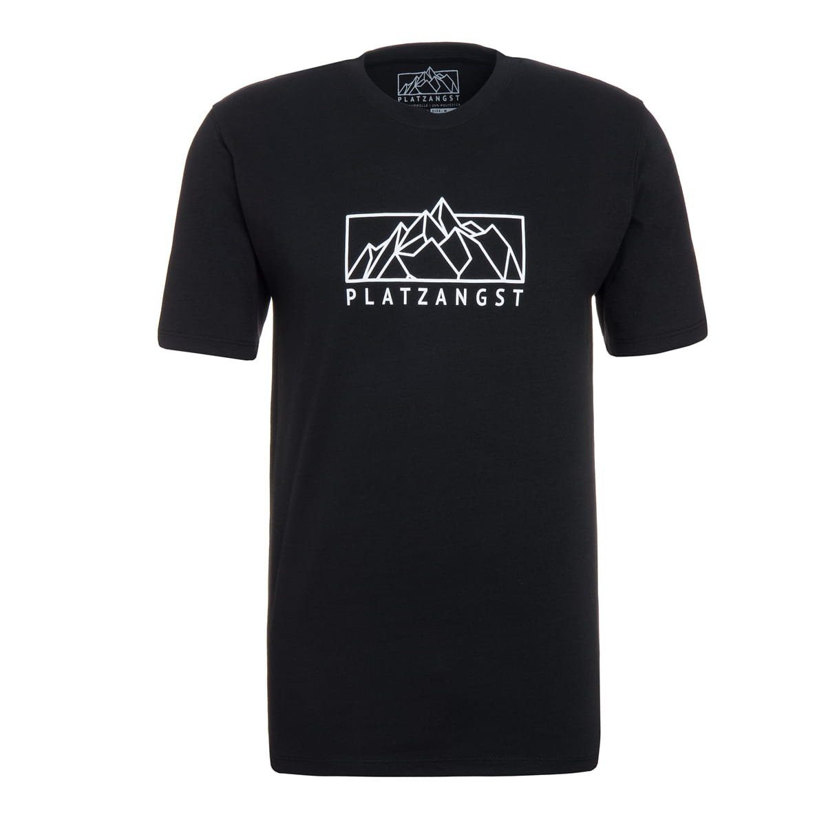 Mountain XS- Logo Platzangst T-Shirt Platzangst (1-tlg) T-Shirt T-Shirts Schwarz -