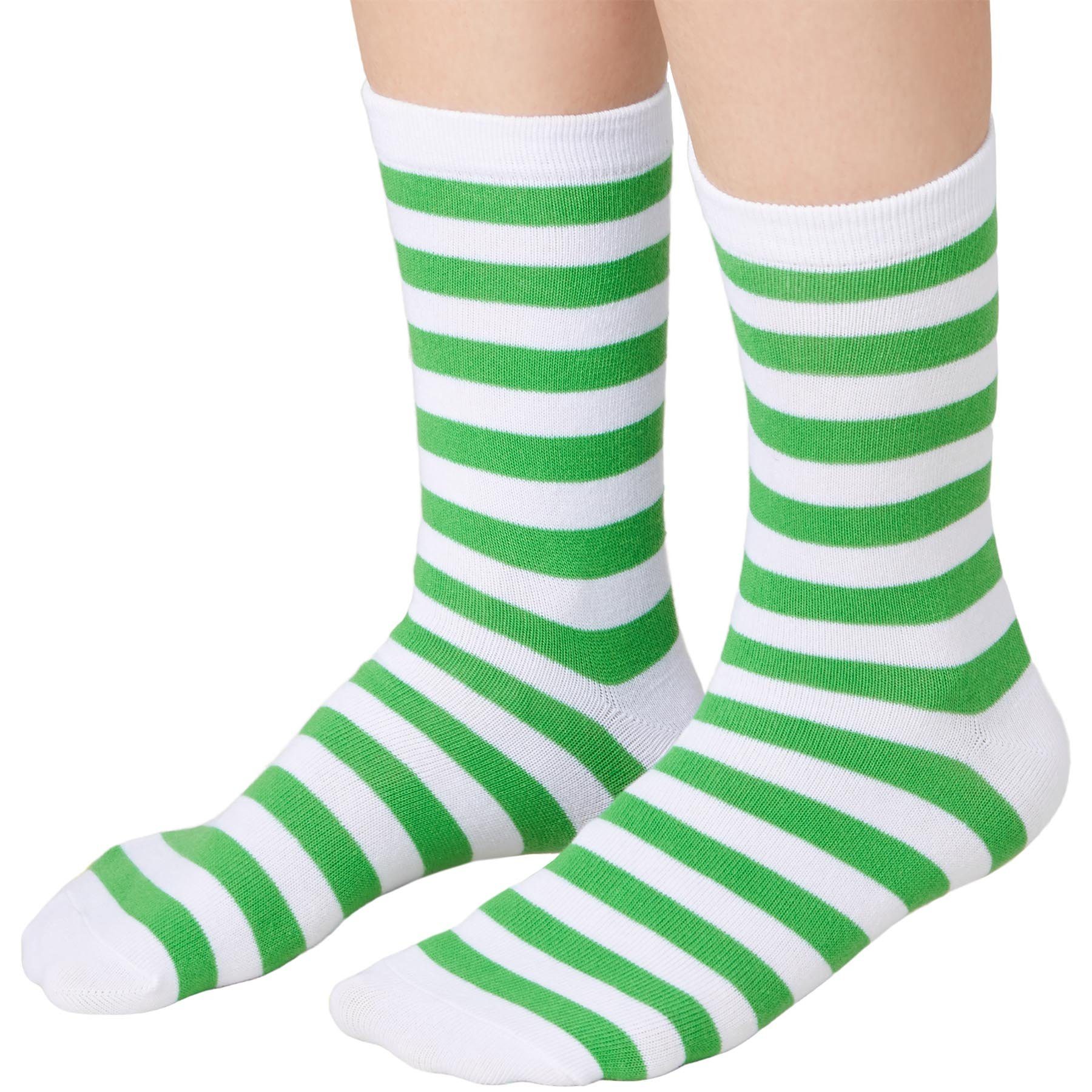 dressforfun Kuschelsocken Weihnachtssocken gestreift weiß-grün