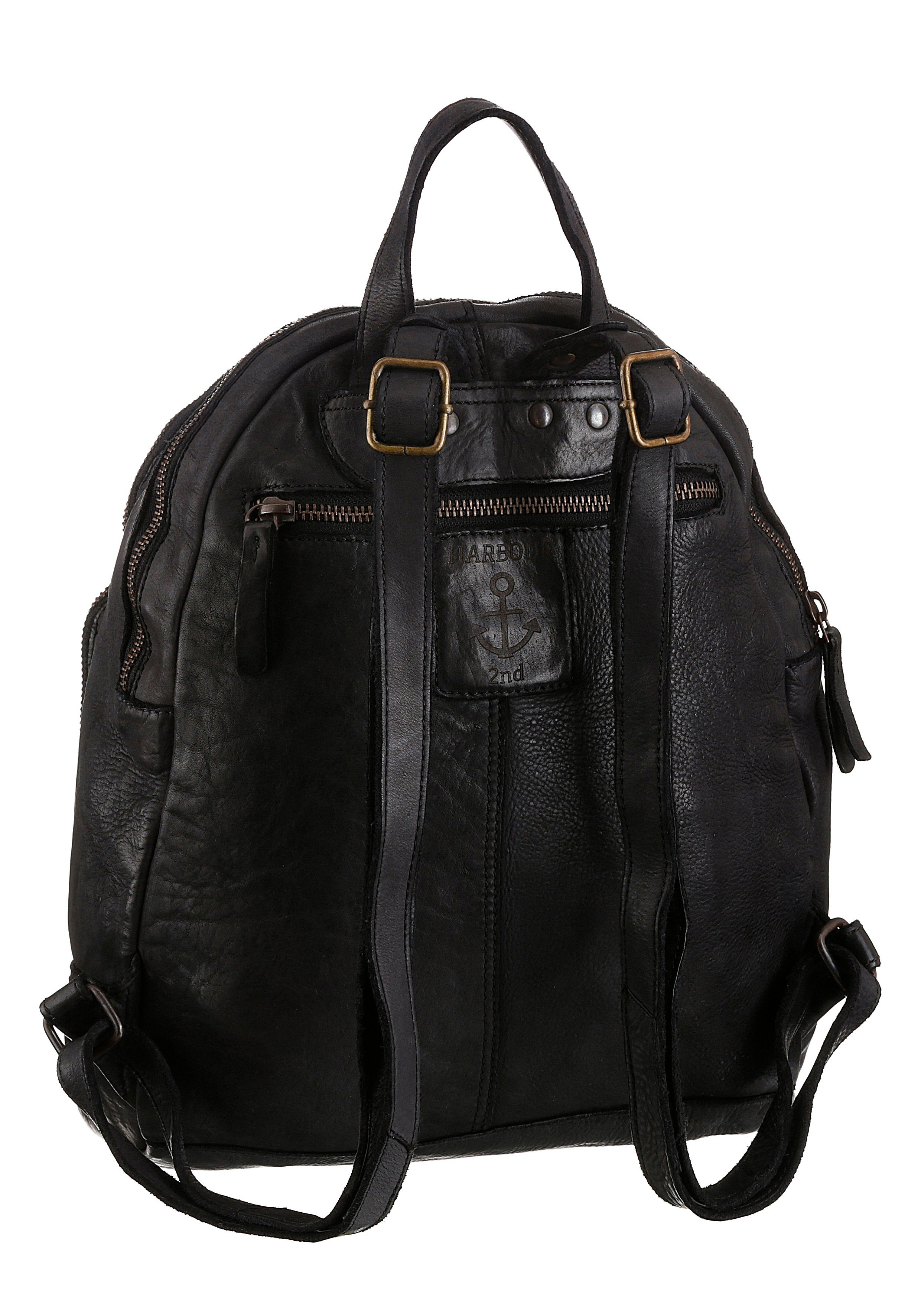 HARBOUR 2nd Cityrucksack Meghan, aus Leder mit typischen Marken-Anker-Label und Schmuckanhänger