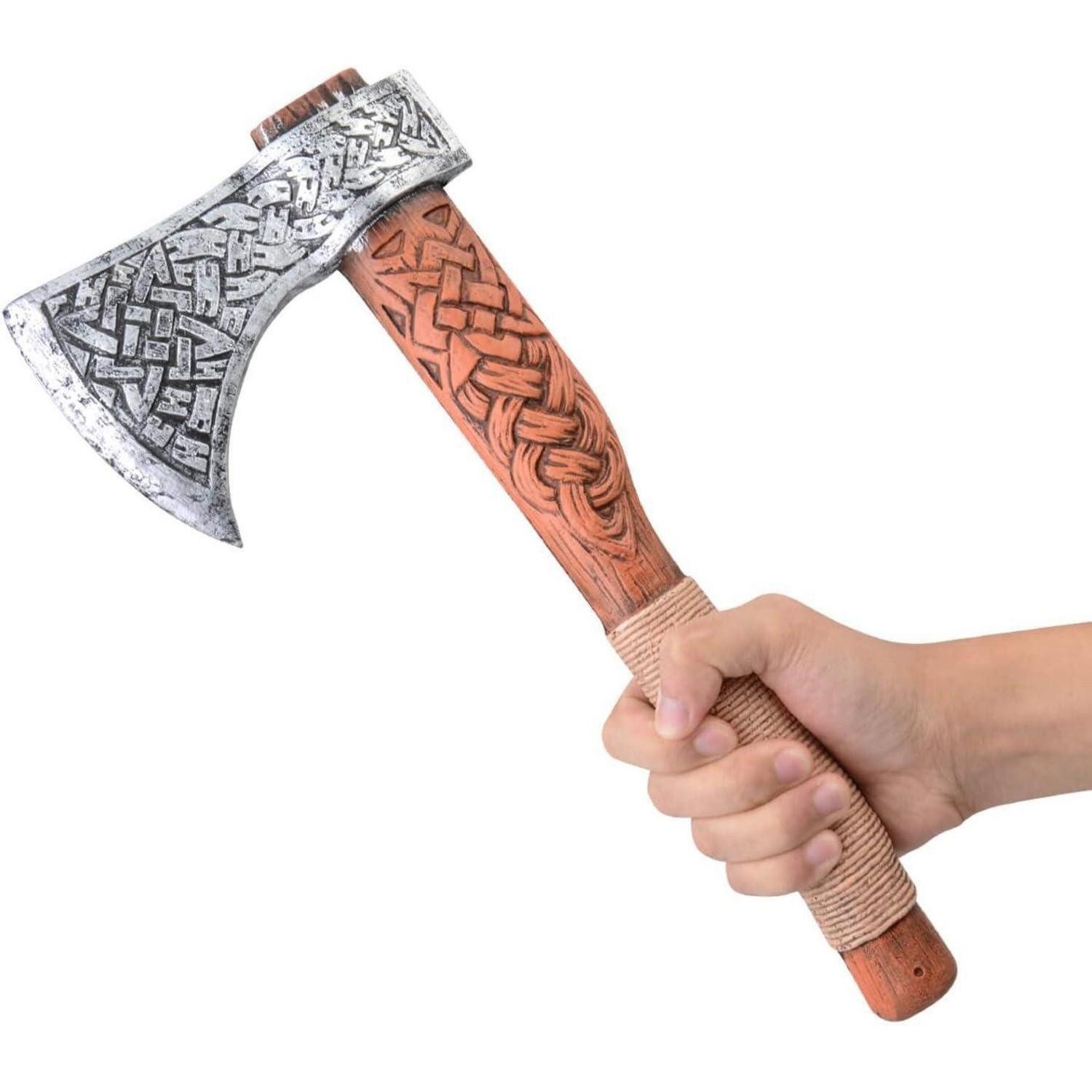 LuxusKollektion Spielzeug-Axt Schaumstoff Wikingeraxt für Halloween Kostüm Cosplay 35,6 cm Silber