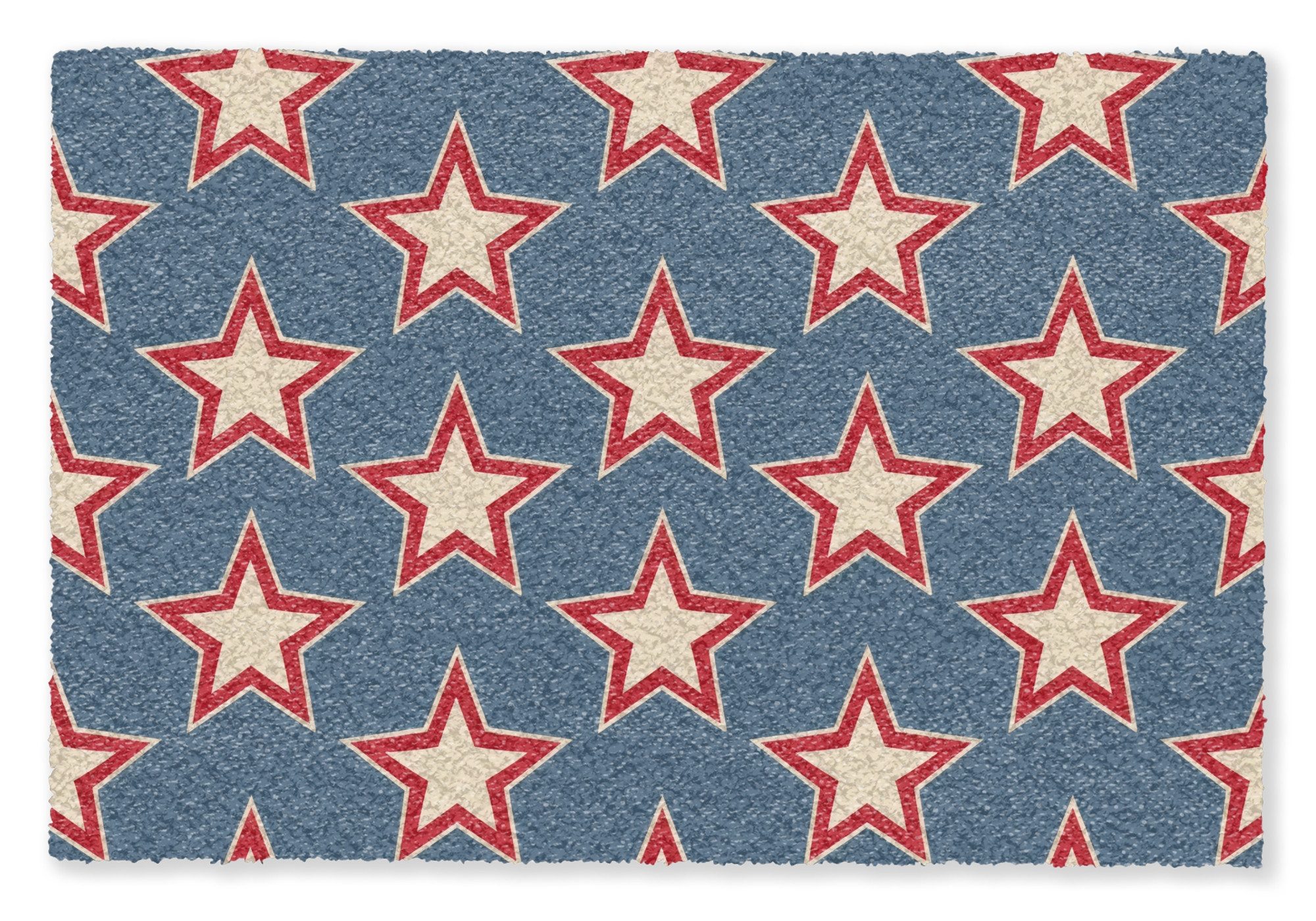 MuchoWow Fußmatte Stern - Klassisch - Blau, Rechteckig, innen Schmutzfangmatte, Tür, Schmutzfänger Flur, Teppich 60x40 cm