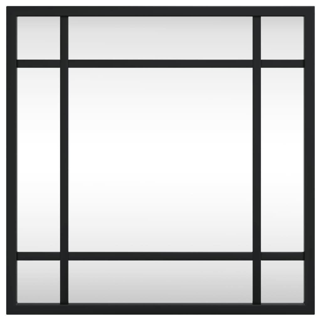 furnicato Wandspiegel Schwarz 30x30 cm Quadratisch Eisen (1-St), Hängespiegel mit explosionsgeschützter Folie für das Badezimmer