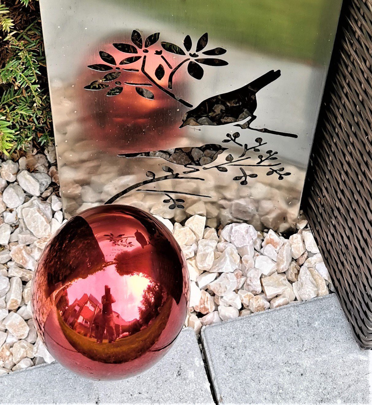 Jürgen Bocker - Gartenambiente Dekokugel Dekorationskugel Edelstahl rot poliert 15-50 cm Gartendekoration