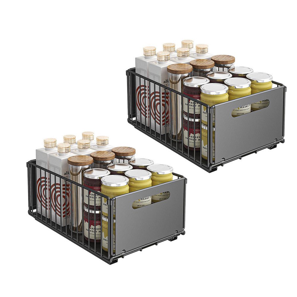 GarveeMore Küchenorganizer-Set Ausziehbarer Schrankorganisator Erweiterbare Küchenschubladen Robuster, (2-tlg)