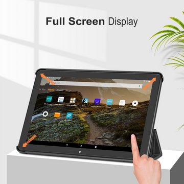 Fintie Tablet-Hülle für Das Neue Fire HD 10 und Fire HD 10 Plus Tablet (11. Gen, 2021), Ultradünne Leichte Schutzhülle mit Auto Schlaf/Wach Funktion