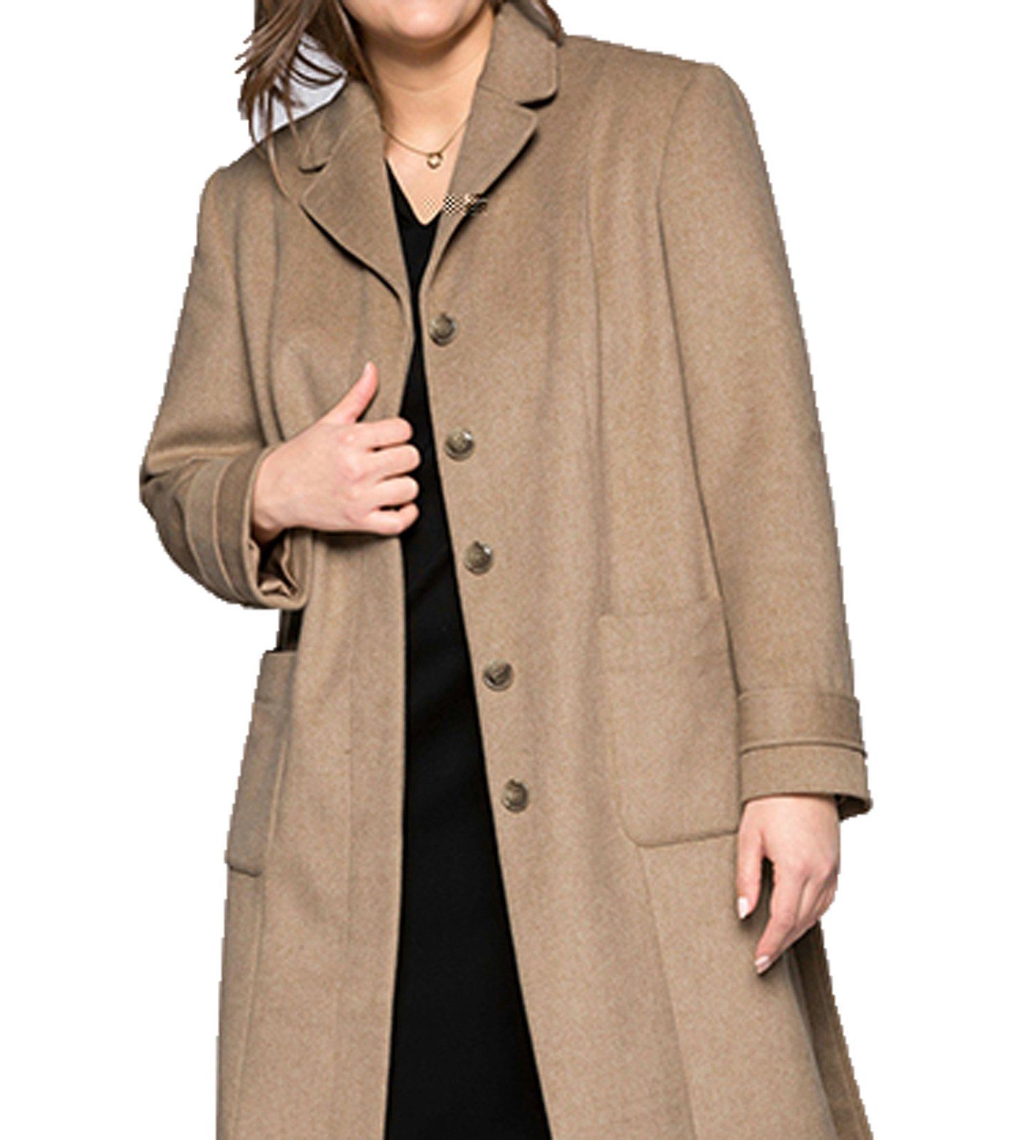 Sheego Wintermantel »sheego Herbst-Mantel zeitlose Damen Jacke mit  verdeckter Knopfleiste Große Größen Herbst-Jacke Beige« online kaufen | OTTO