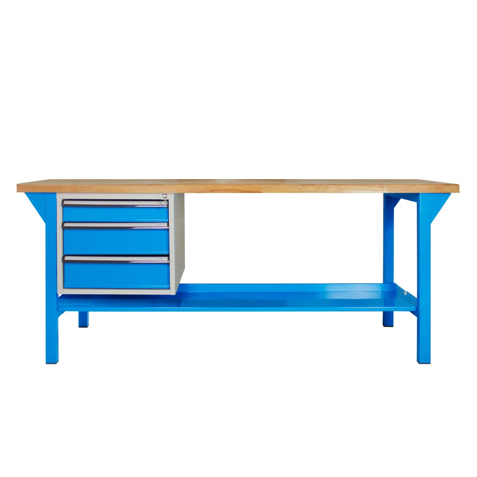 PROREGAL® Werkbank Werkbank Rhino Plus 3 Lichtblau mit Blau/Blau Schubladen, 84x150x70cm, HxBxT