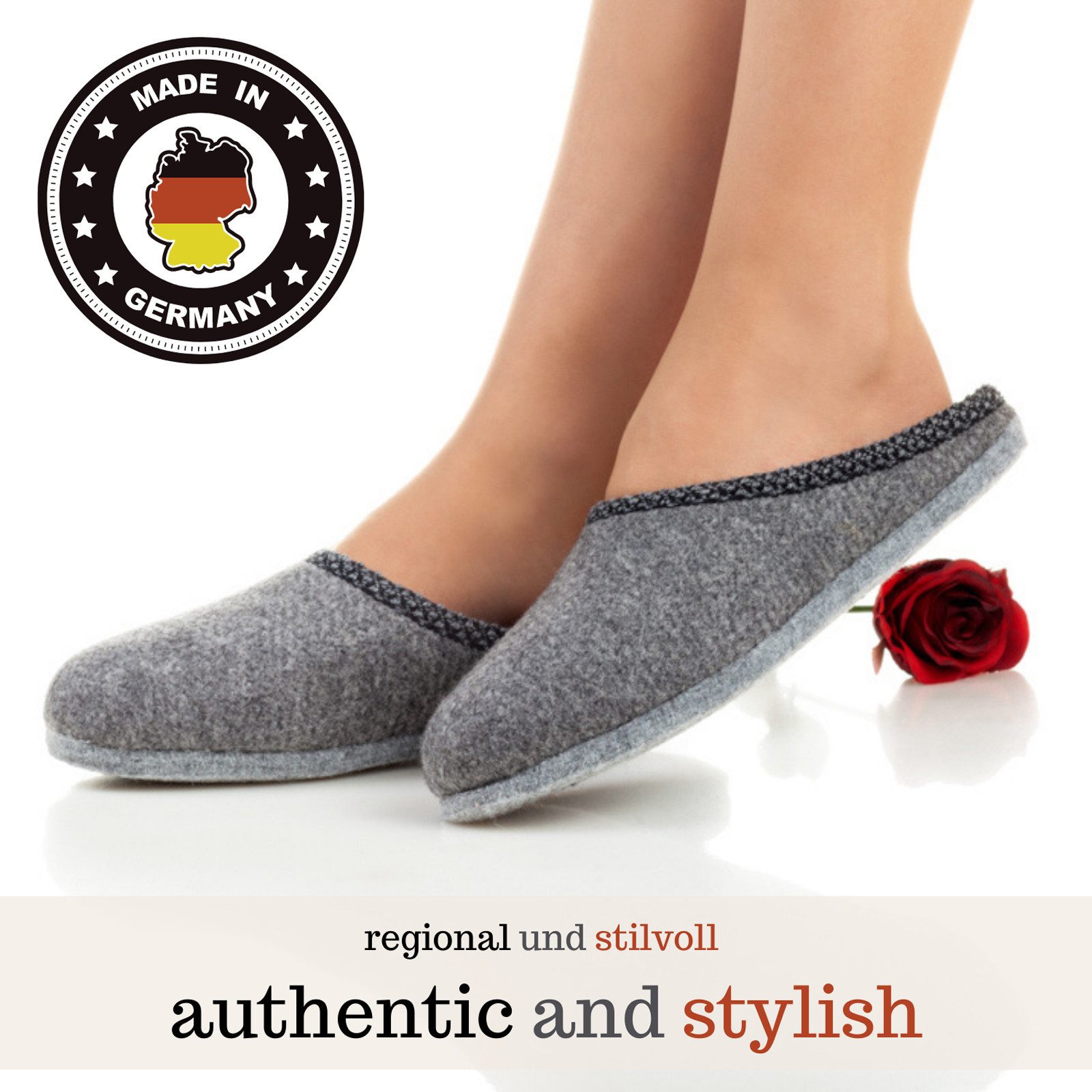 Pantoffelmann Filzpantoffel Herren Damen Hausschuh Filzlatschen superdicke Filzsohle Pantoffel (1 Paar) Filzpantoffeln, Gästepantoffel besonders leicht