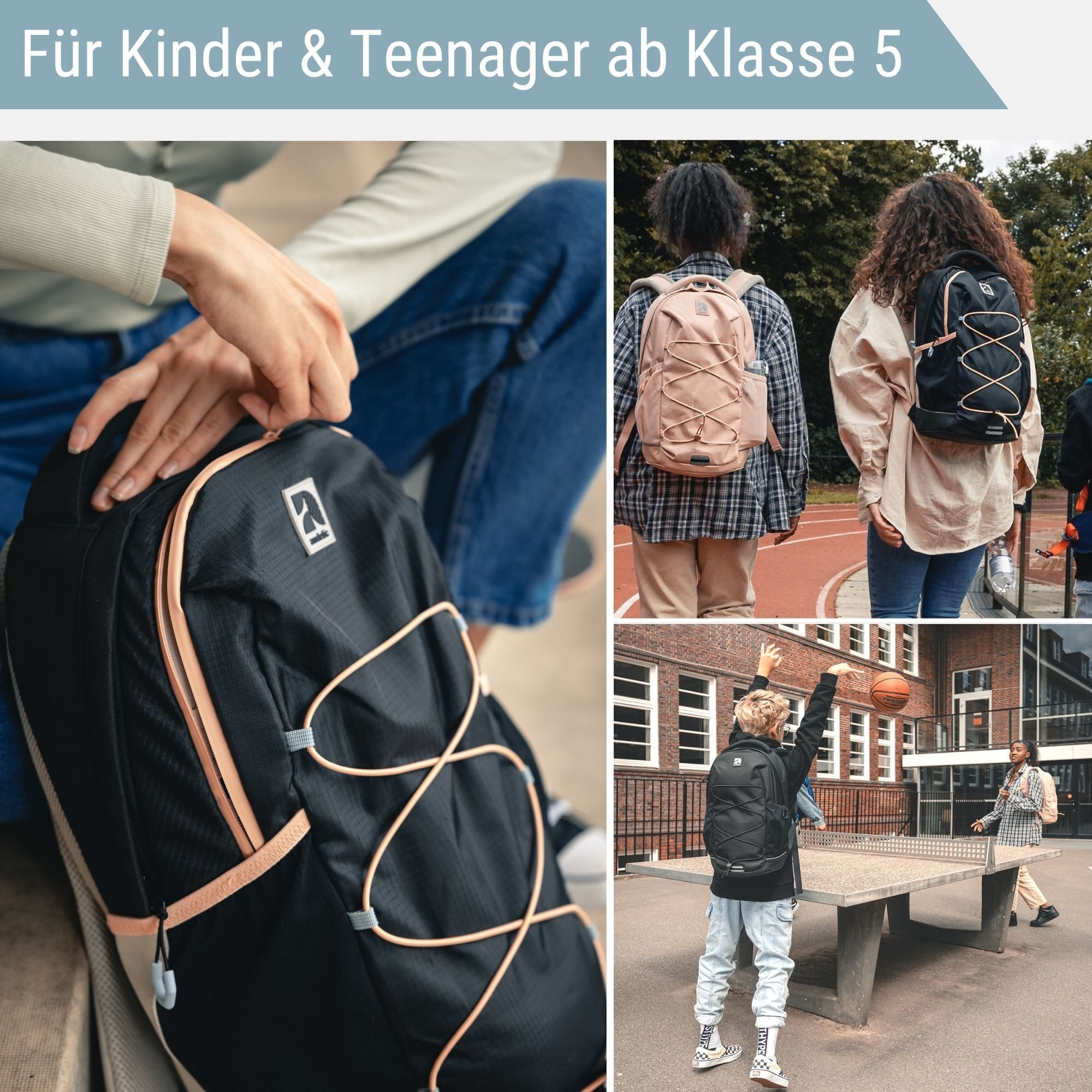 audetic Schulrucksack Aero 2.0 Schulrucksack mit vielen Fächern (1-tlg), Ergonomische Polsterung, reflektieren & wasserabweisend
