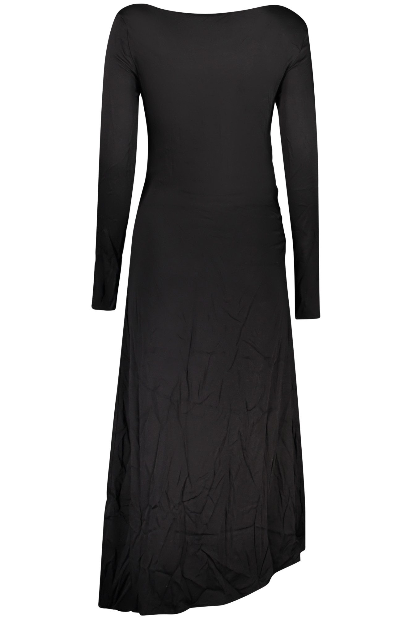 Desigual Partykleid Elegantes Schwarzes Damenkleid: Muster, Lange Ärmel, U-Boot-Ausschnit