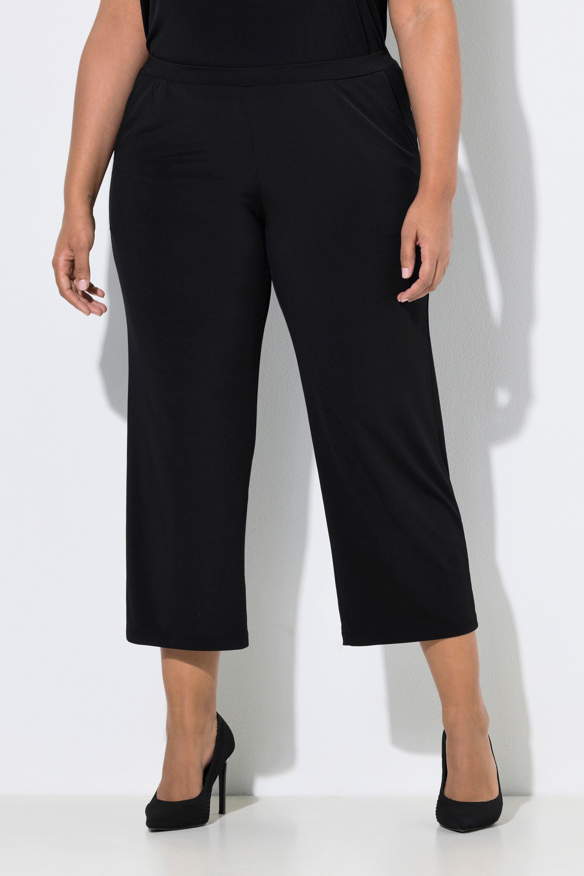 Ulla Popken Schlupfhose 7/8-Jerseyhose gerades Bein Elastikbund günstig online kaufen
