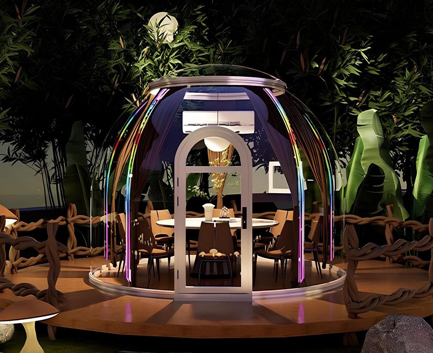 Xlmoebel Pavillon Eleganter Gartenpavillon mit Glasdach für 6-8 Personen, (3,5 x 2,7 m), Made in Europa