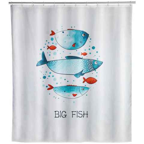 WENKO Duschvorhang Big Fish Breite 180 cm, Höhe 200 cm, Textil (Polyester)