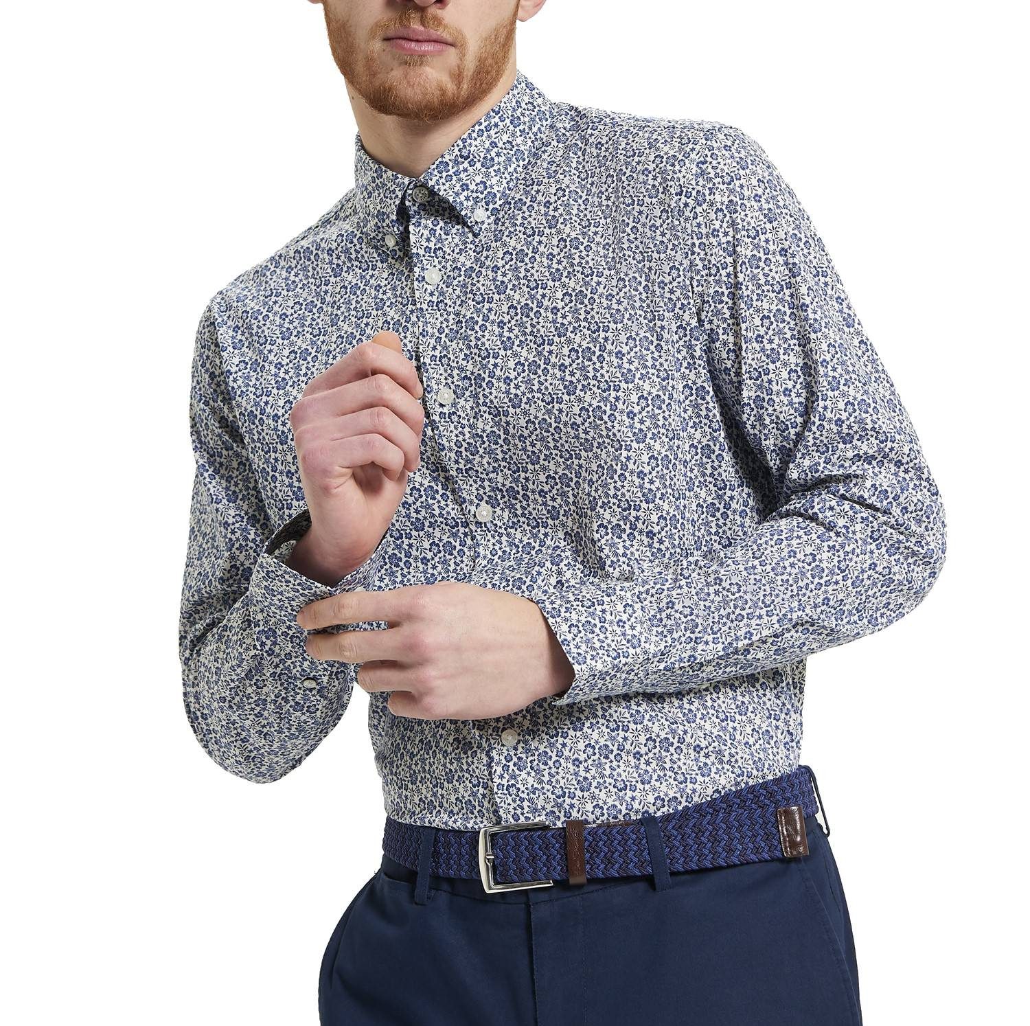 Ben Sherman Langarmhemd Hemd Ben Sherman Mono Floral Print