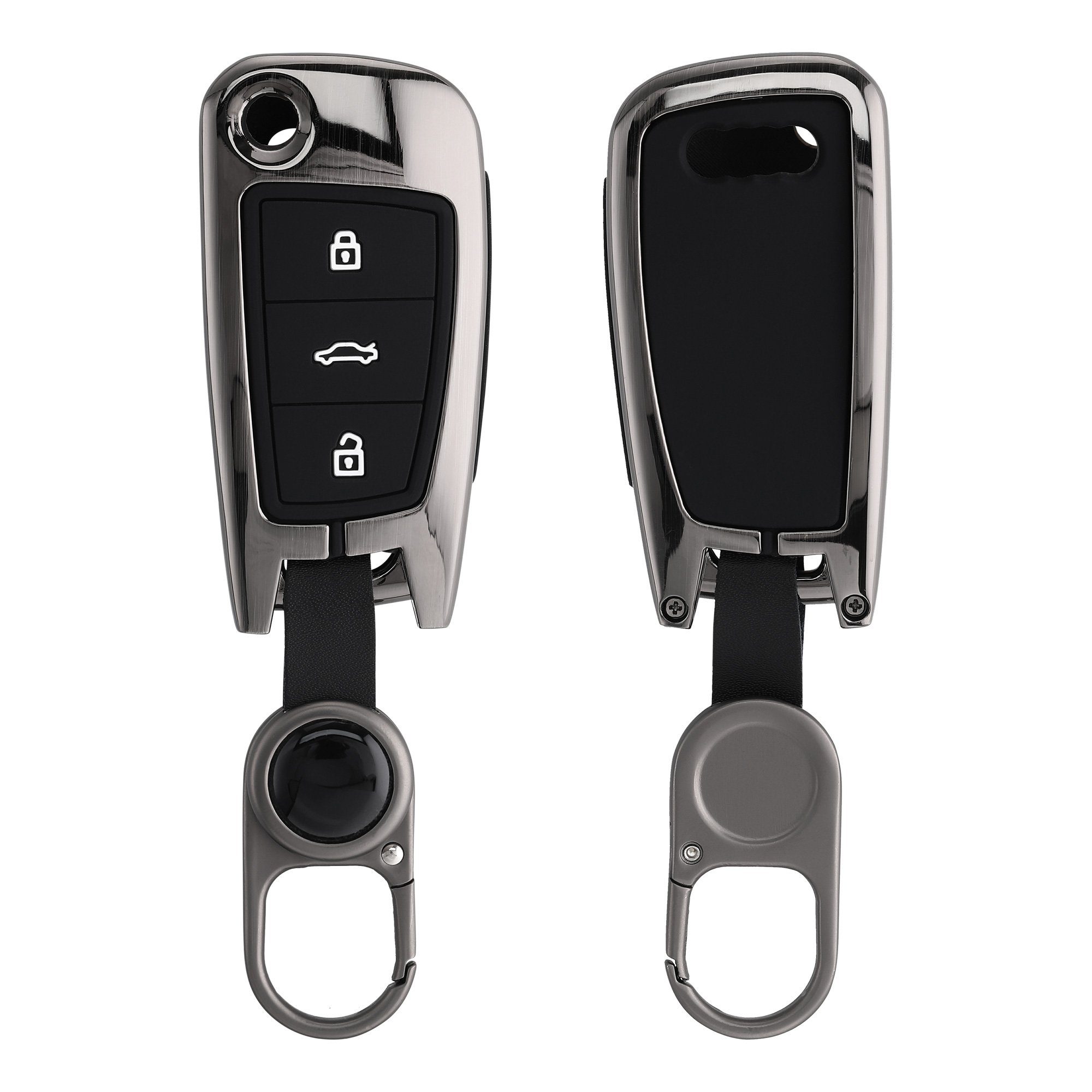 kwmobile Schlüsseltasche Autoschlüssel Hülle für Audi, Hardcover Metall Schutzhülle
