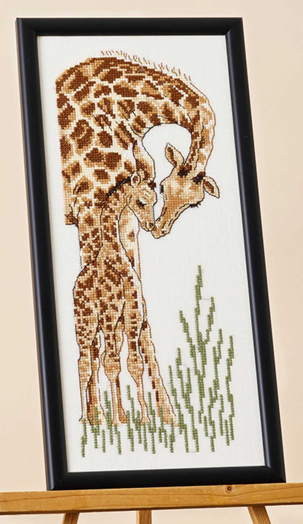 Permin Kreativset Kit per punto croce Permin "Giraffa con cucciolo", 15x35 cm, (embroidery kit by Marussia)