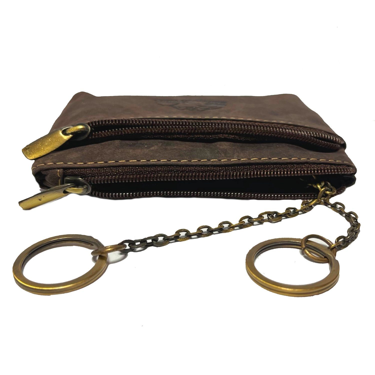 Buffalo Hill Schlüsseltasche Büffelleder Schlüsseletui, >2781< echt Leder Schlüsselbörse, mit zwei Ketten und Schlüsselringen