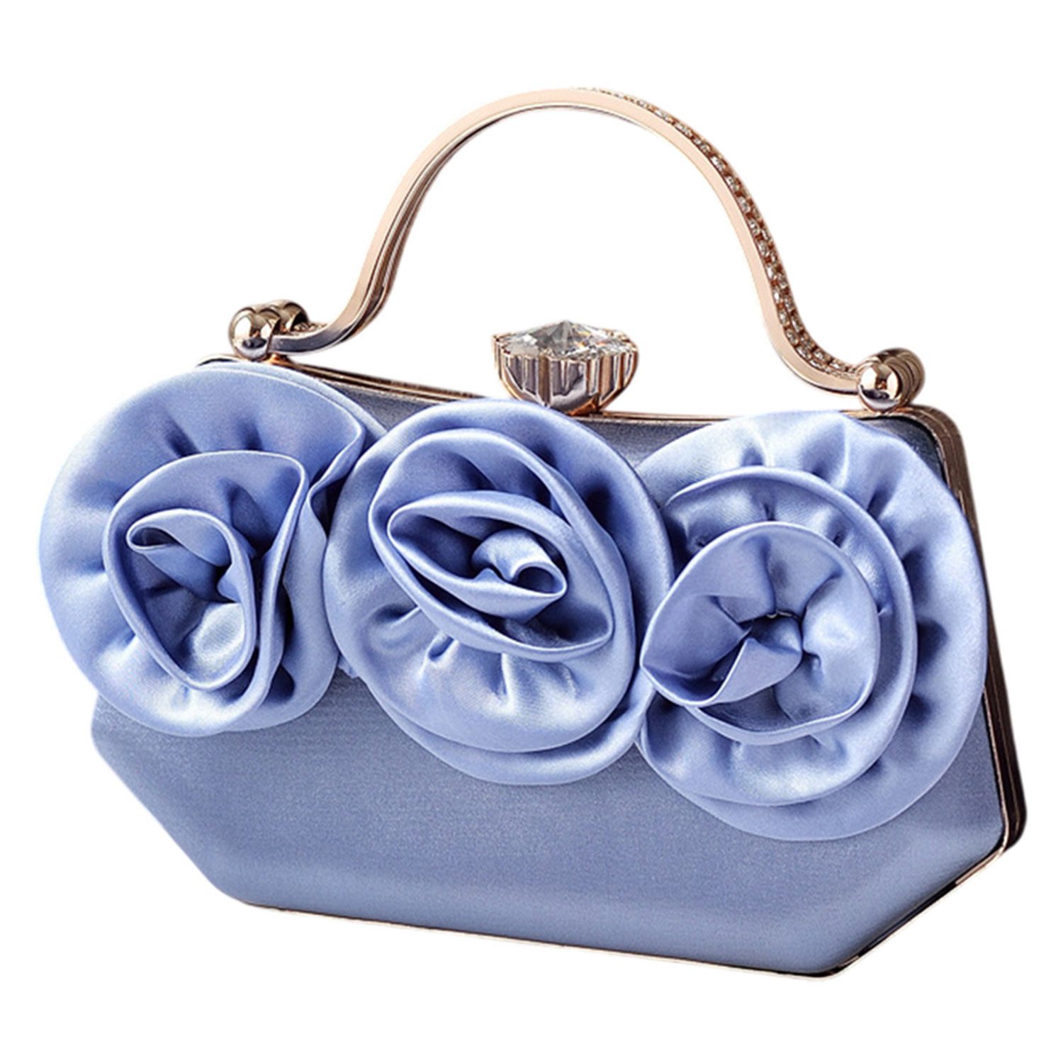 Handtasche Abendtasche aus Seide, Partytasche mit Blumenmuster,Umhängetasche