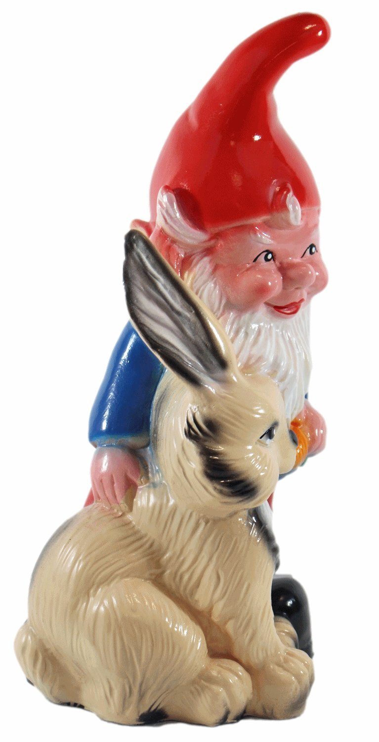 Zwerg stehend Müller Otto mit Kunststoff Gartenzwerg Müller H Figur 30 cm Gartenzwerg Gartenfigur aus Hase