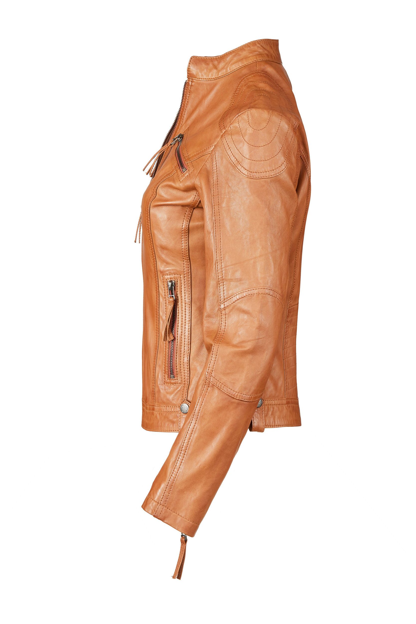 Apple of Eden Lederjacke AOE-142 (1-St) mit praktischen Reißverschlusstaschen