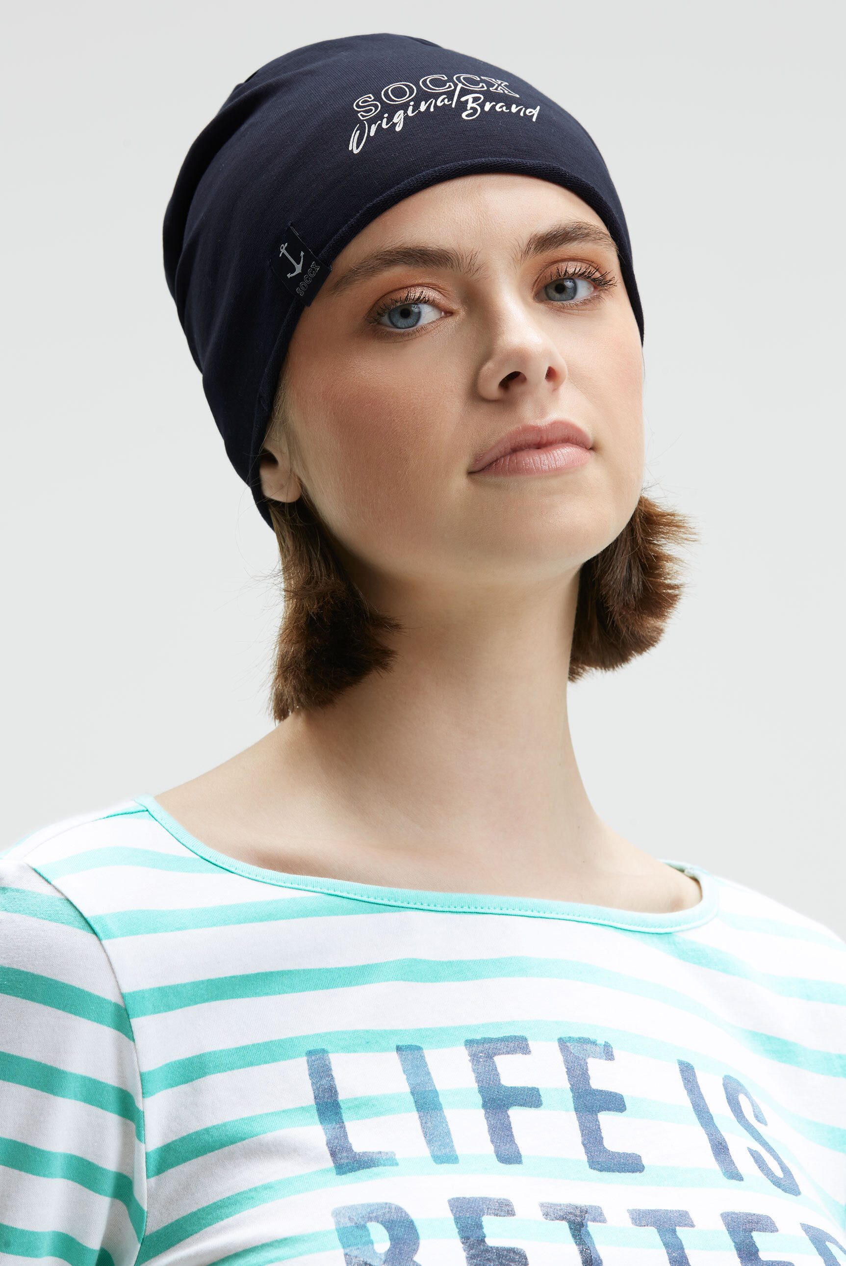 SOCCX Beanie mit Rollsaum