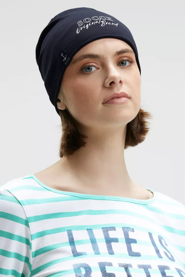 SOCCX Beanie mit Rollsaum