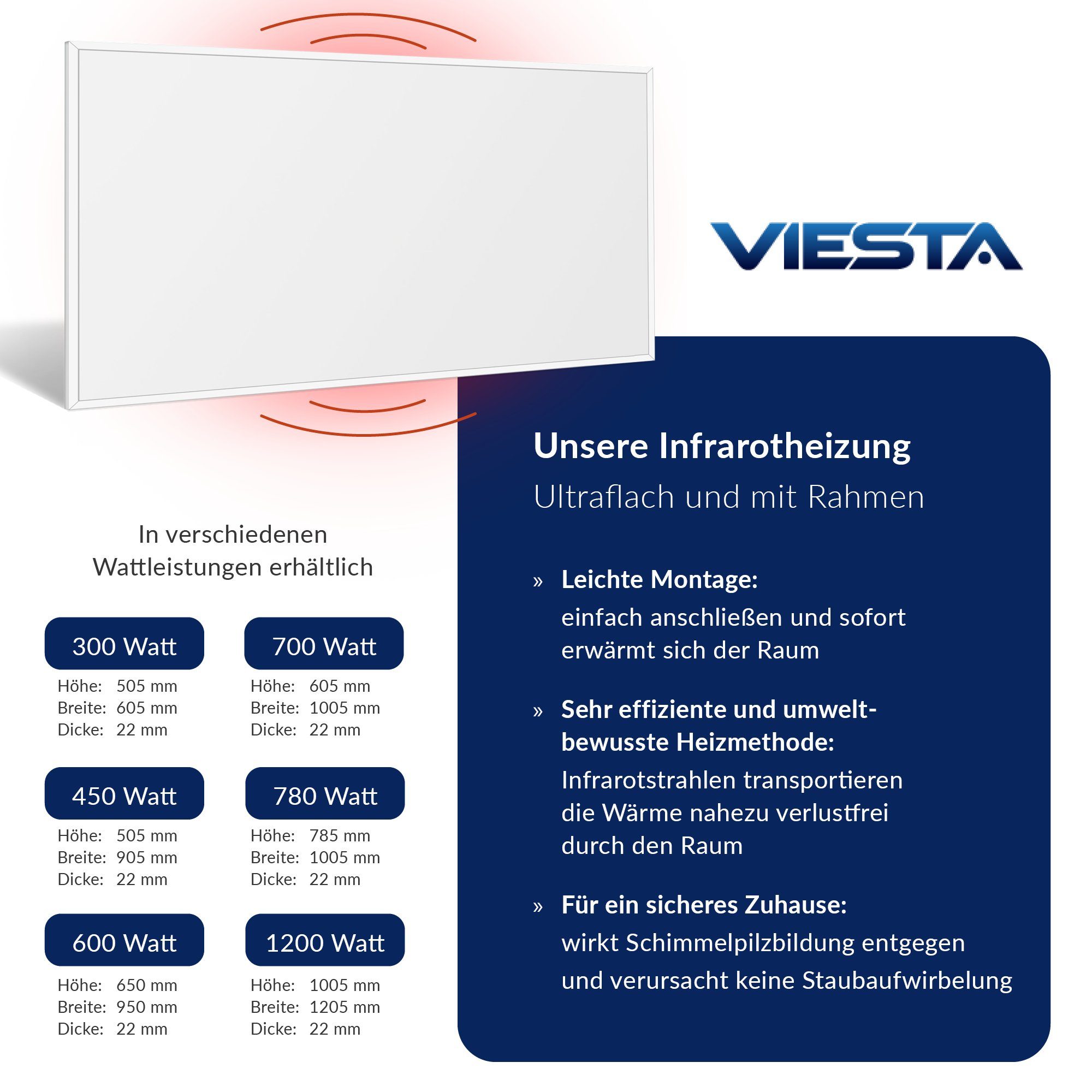 + H400 Paneelheizkörper Infrarotheizung VIESTA TH70WIFI, VIESTA TH70WIFI - Thermostat VIESTA H400