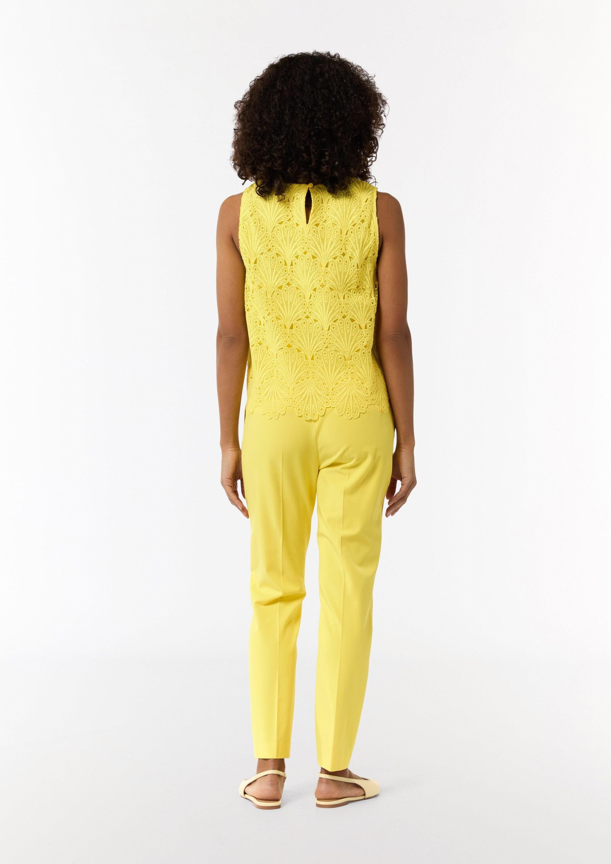 comma Blusentop Bluse Ärmelloses Top aus Spitze