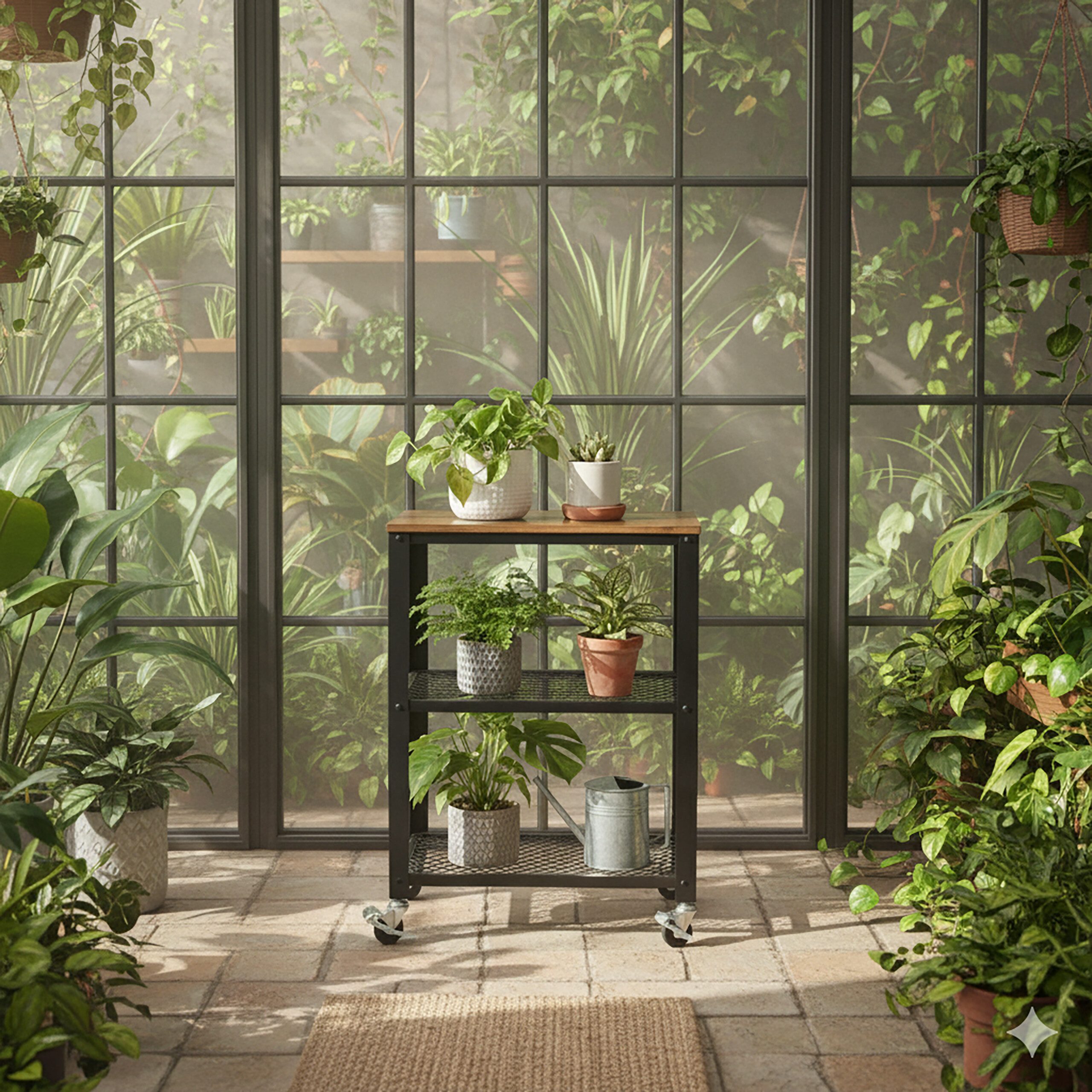 relaxdays Küchenwagen 3 Ebene, Industrial-Schwarz