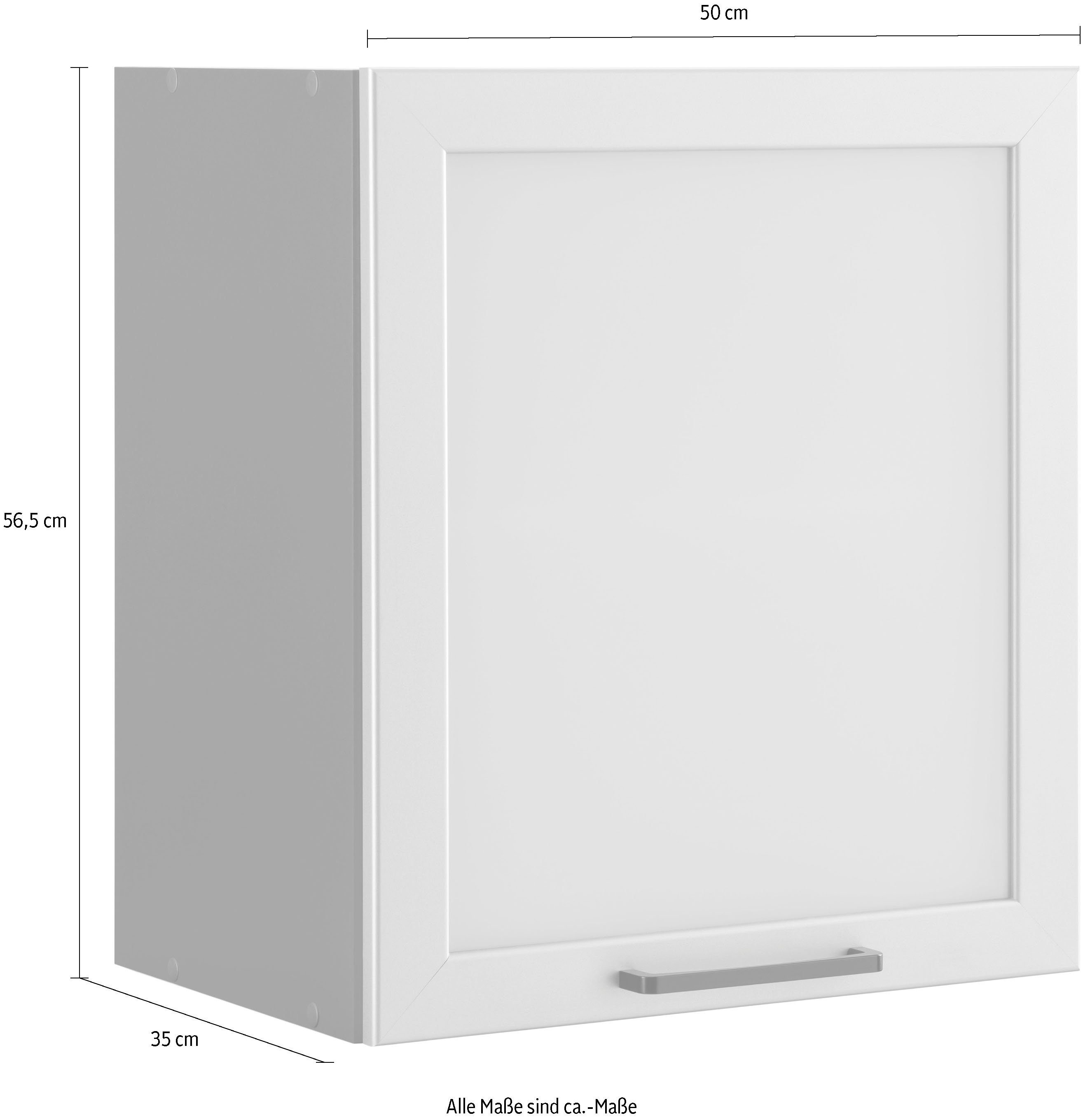 Glashängeschrank Esbo mit wiho alufarbener Küchen Anthrazit/Anthrazit Glasrahmentür