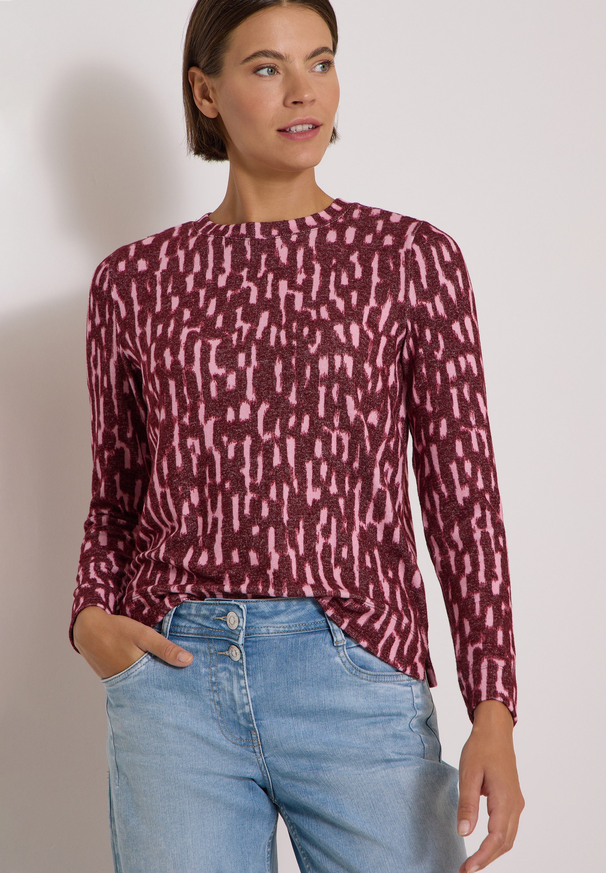 CECIL Langarmshirt aus softem Materialmix