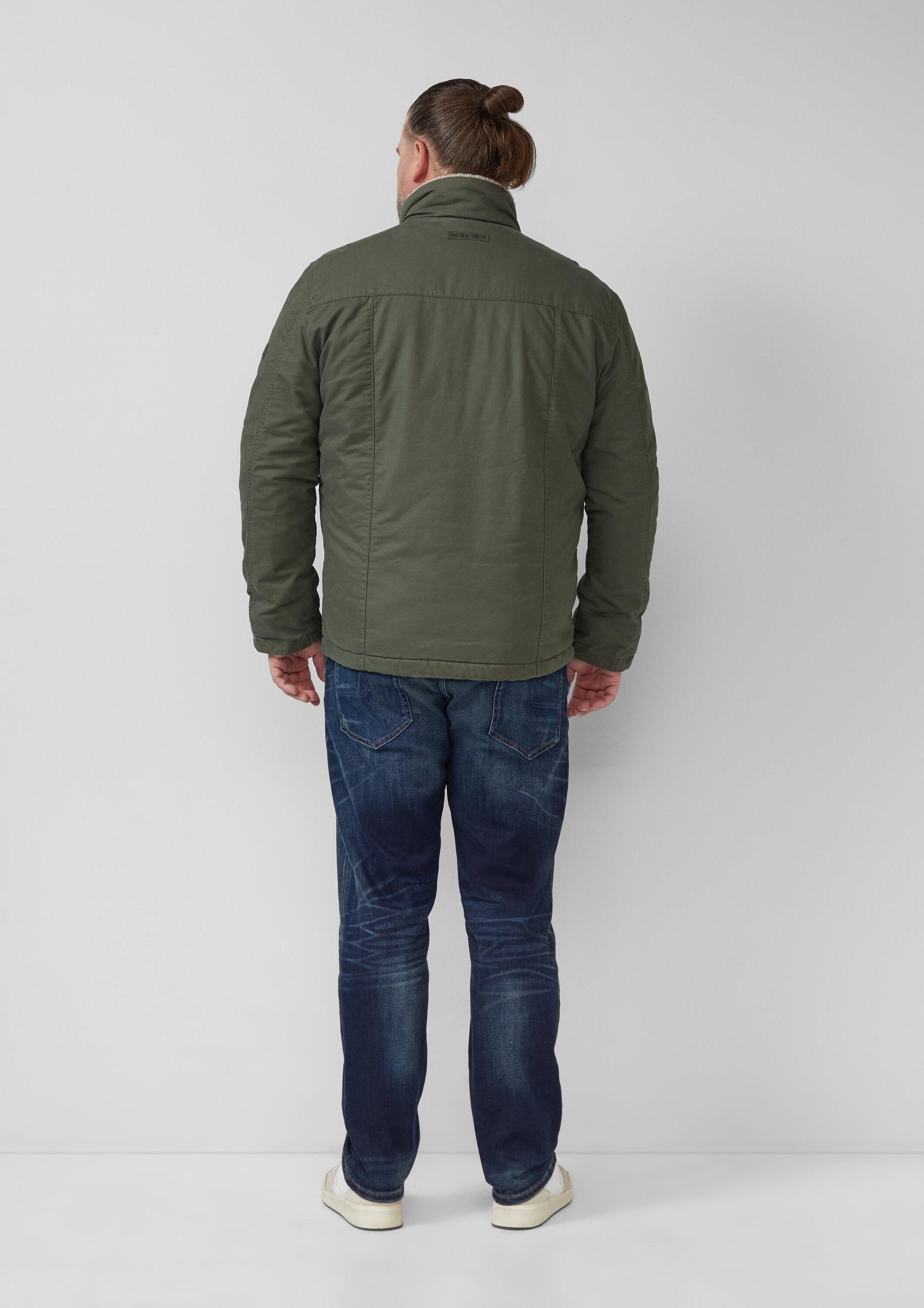 s.Oliver Funktionsjacke Outdoor-Jacke Wattierte Utility-Jacke mit Stehkragen