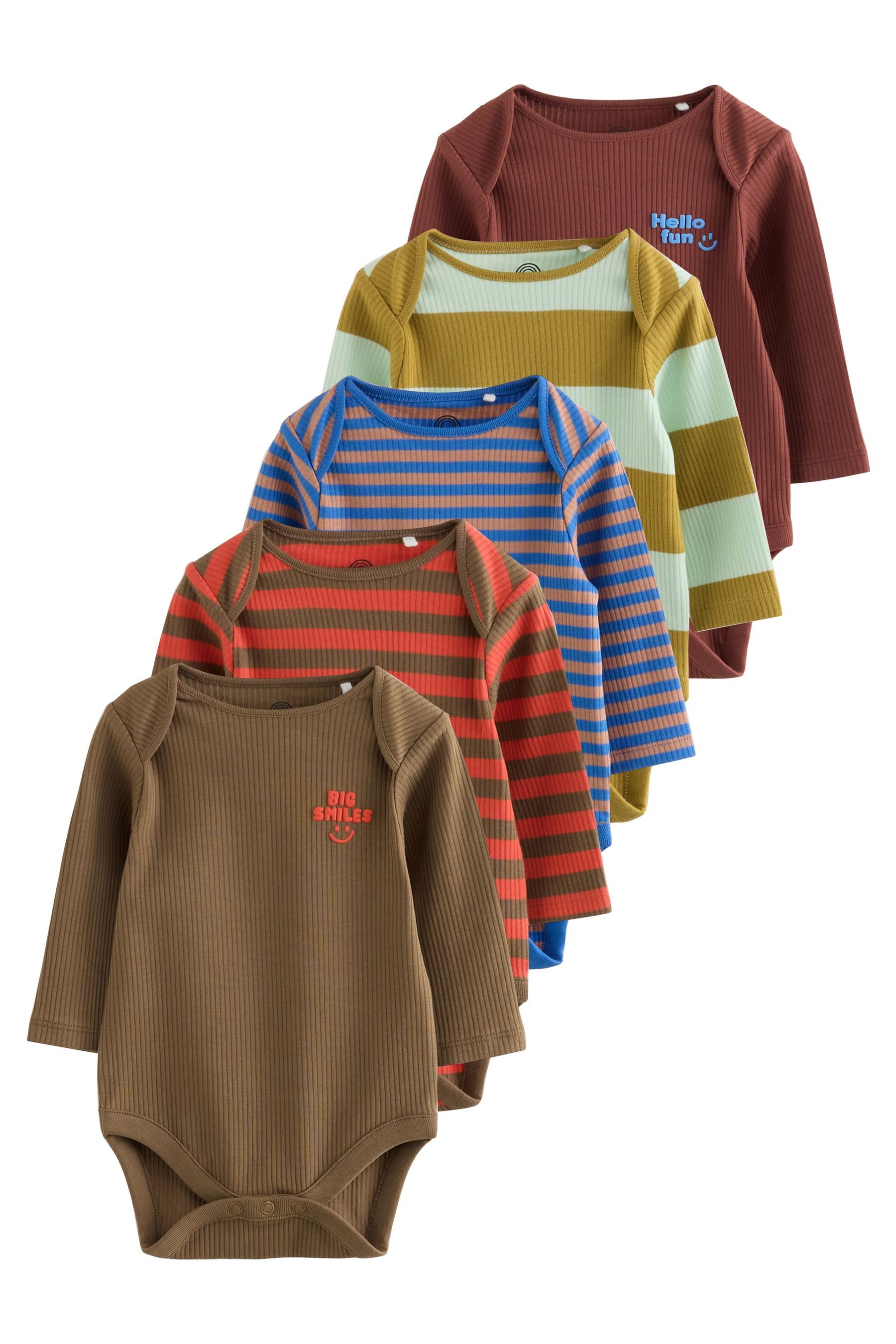 Next Langarmbody Langärmelige Babybodys im 5er-Pack (5-tlg)
