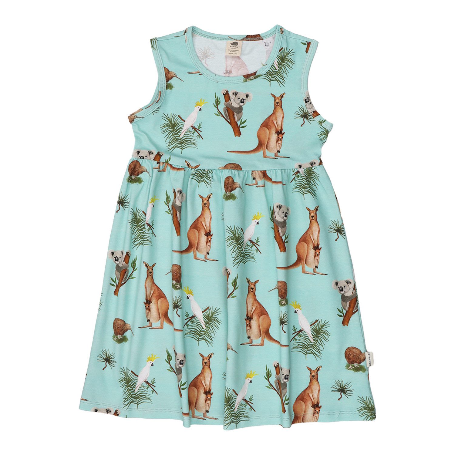 Walkiddy Jerseykleid Walkiddy Känguru & Koala Kinder Bio Baumwolle GOTS Grün - Bio Baumwolle,GOTS, Kinderbekleidung,nachhaltige Klamotten,Shorts