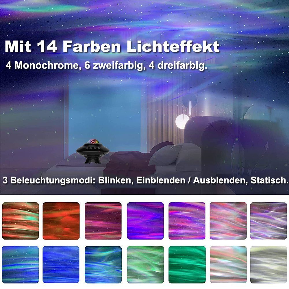 XERSEK LED Sternenhimmel Projektor Kinder Nachtlicht GALAXY Lampe Beamer (Weihnachtsbeleuchtung,Halloween Lichter,mit Fernbedienung, Beleuchtungsmodi,Bluetooth Lautsprecher & Timer Funktion)