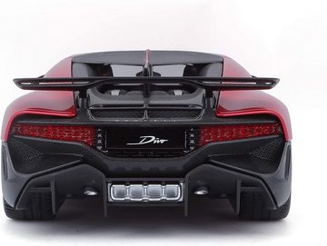 Bburago Modellauto Bugatti DIVO (rot metallic), Maßstab 1:18, Originalgetreue Innenausstattung