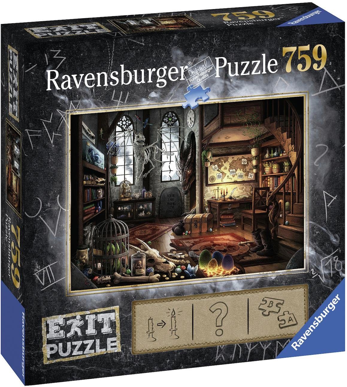 Ravensburger Puzzle Puzzle EXIT, 5: Im Drachenlabor, 759 Puzzleteile, Made in Germany