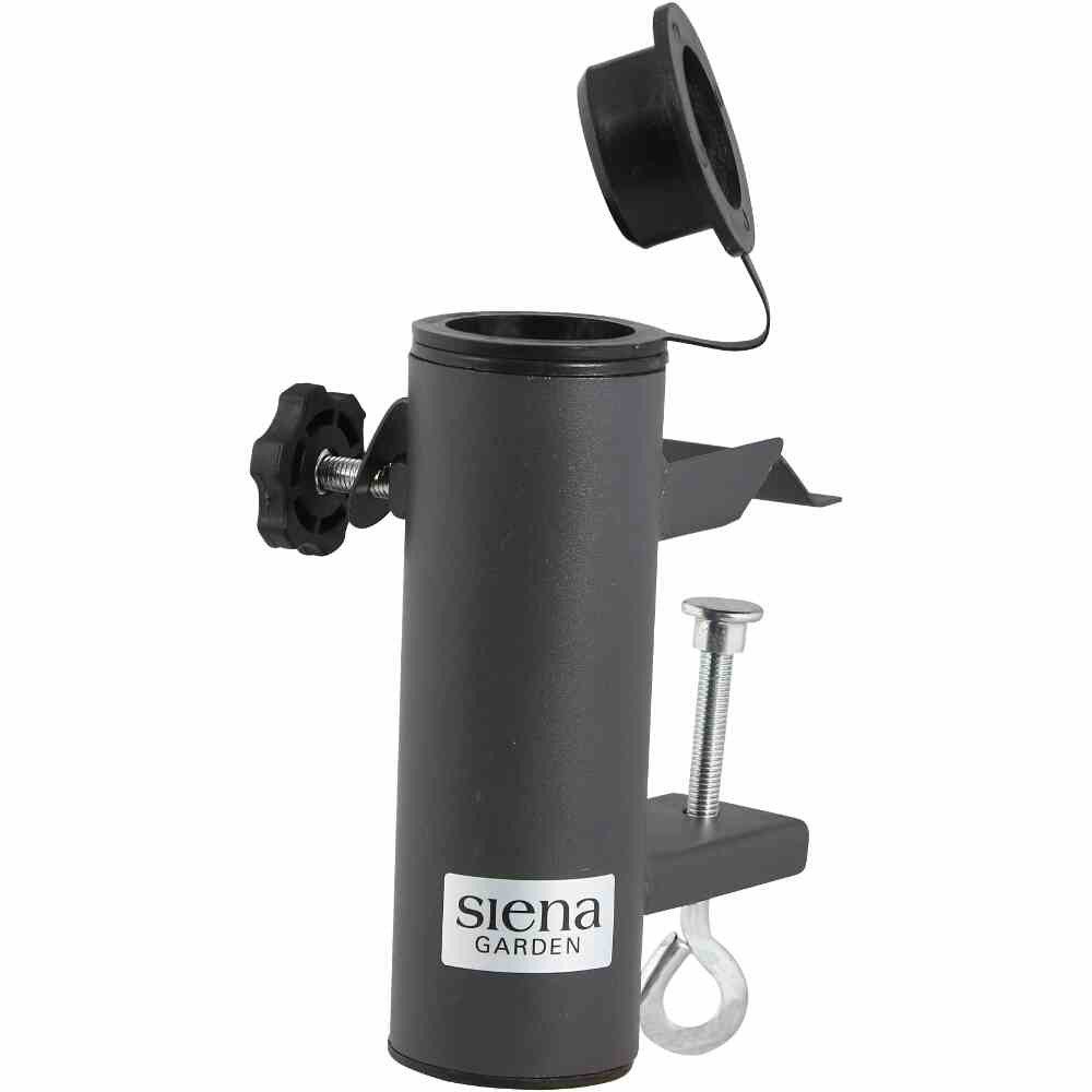 Siena Garden Schirmhalter Balkonschirmklammer Universal Stahl anthrazit mit Kunststoffadapter