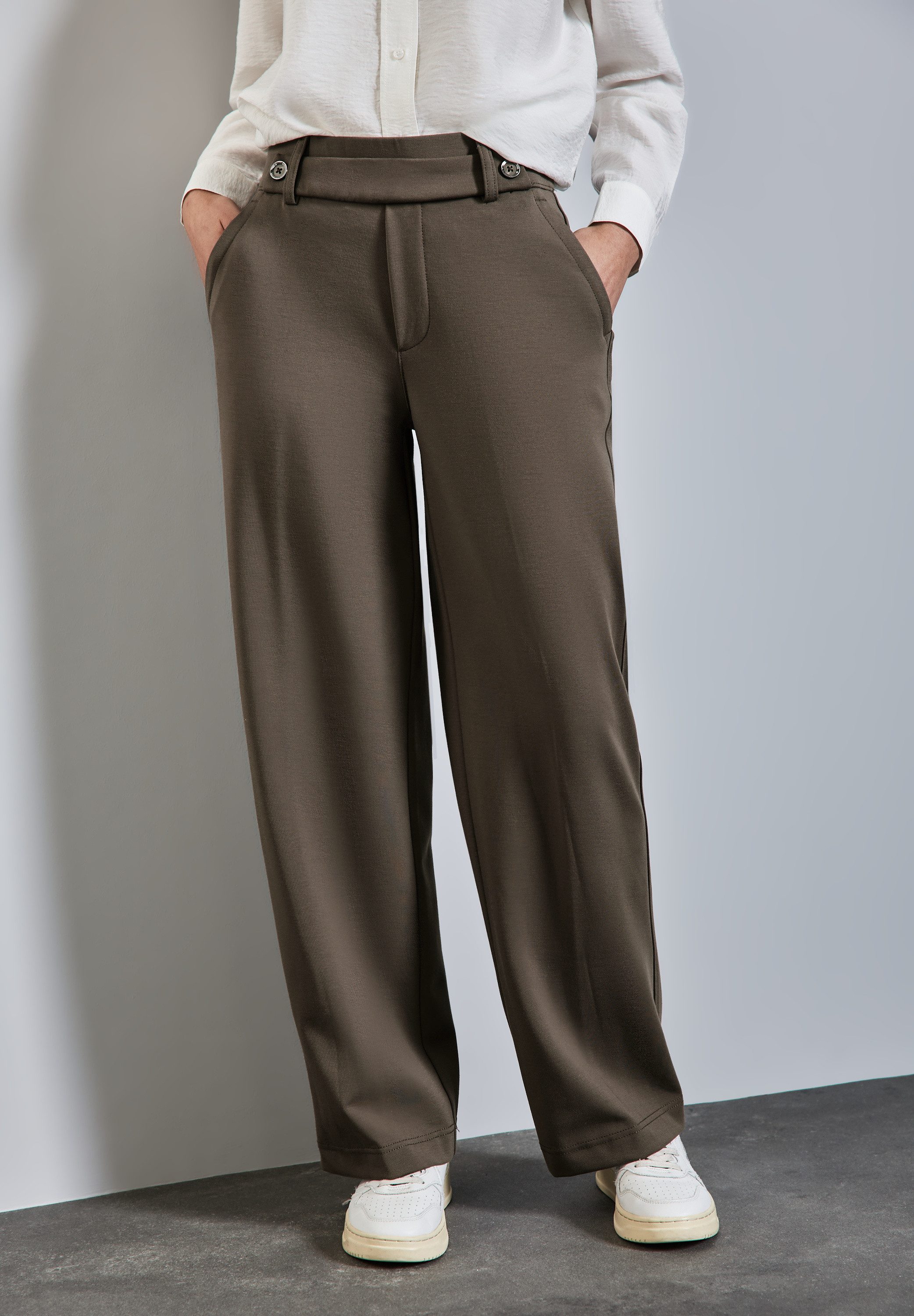 STREET ONE Stoffhose mit Knopfdetail am günstig online kaufen
