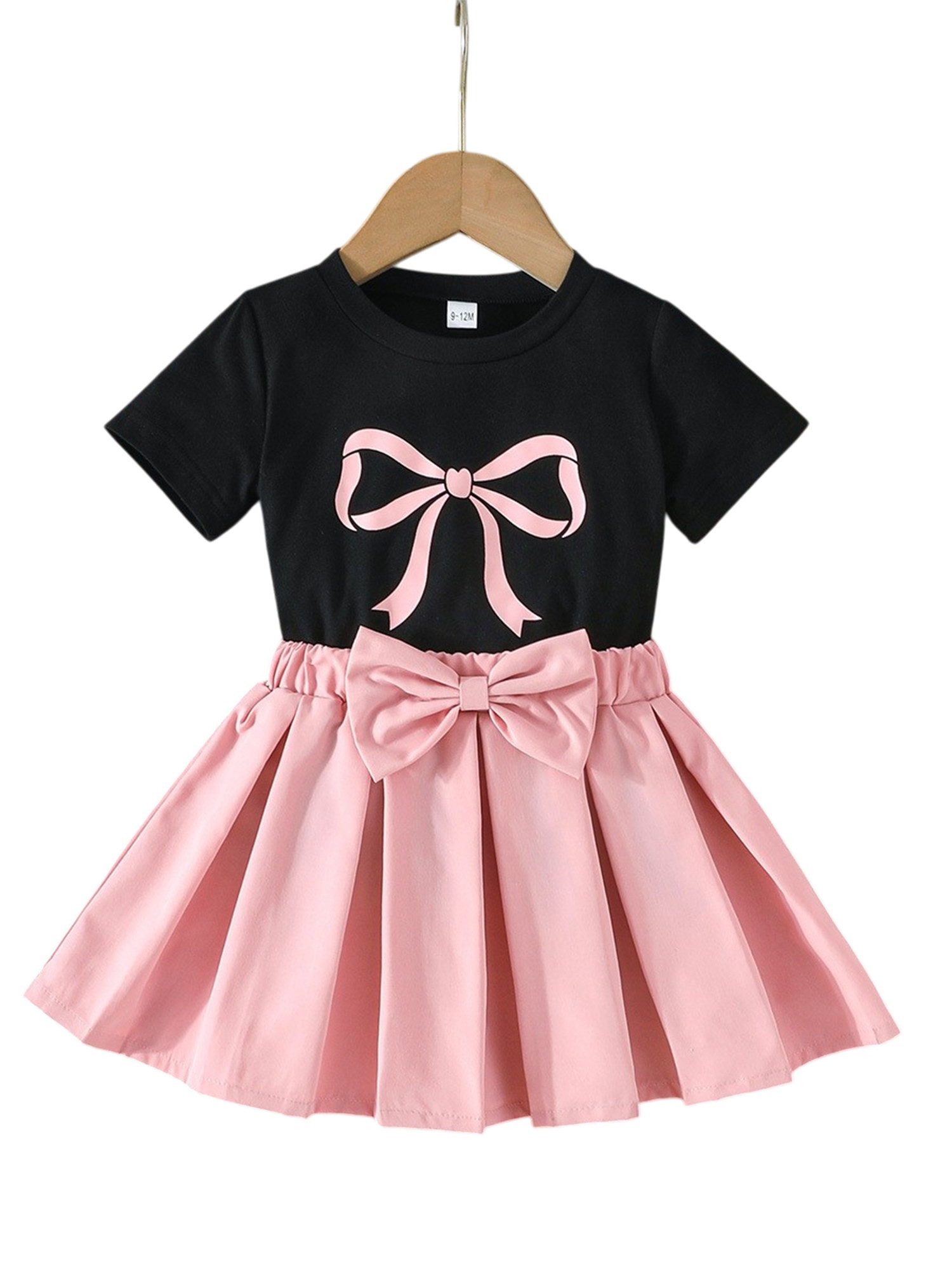 Lapastyle Top & Rock Sommeroutfit für Mädchen, T-Shirt und Faltenrock, casual BabyKleidung (Set, 2-tlg) Süße Outfits, Geburtstagsfeiern, Kindertag