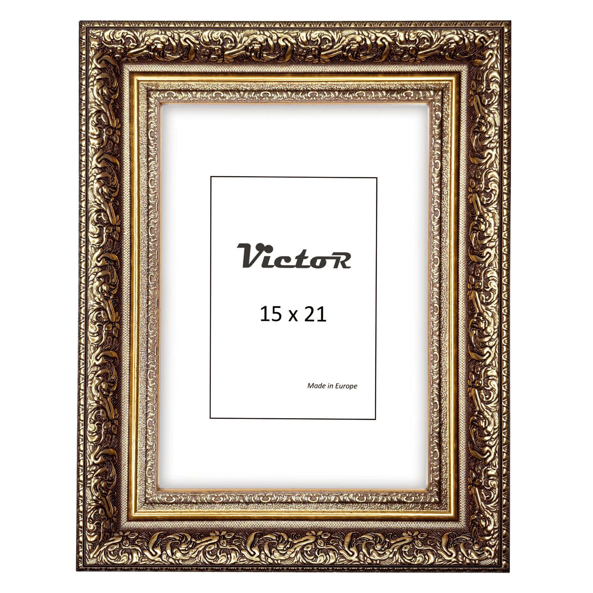 Victor (Zenith) Bilderrahmen Leonardo, Bilderrahmen A5 Gold Braun 15 x 21 c günstig online kaufen