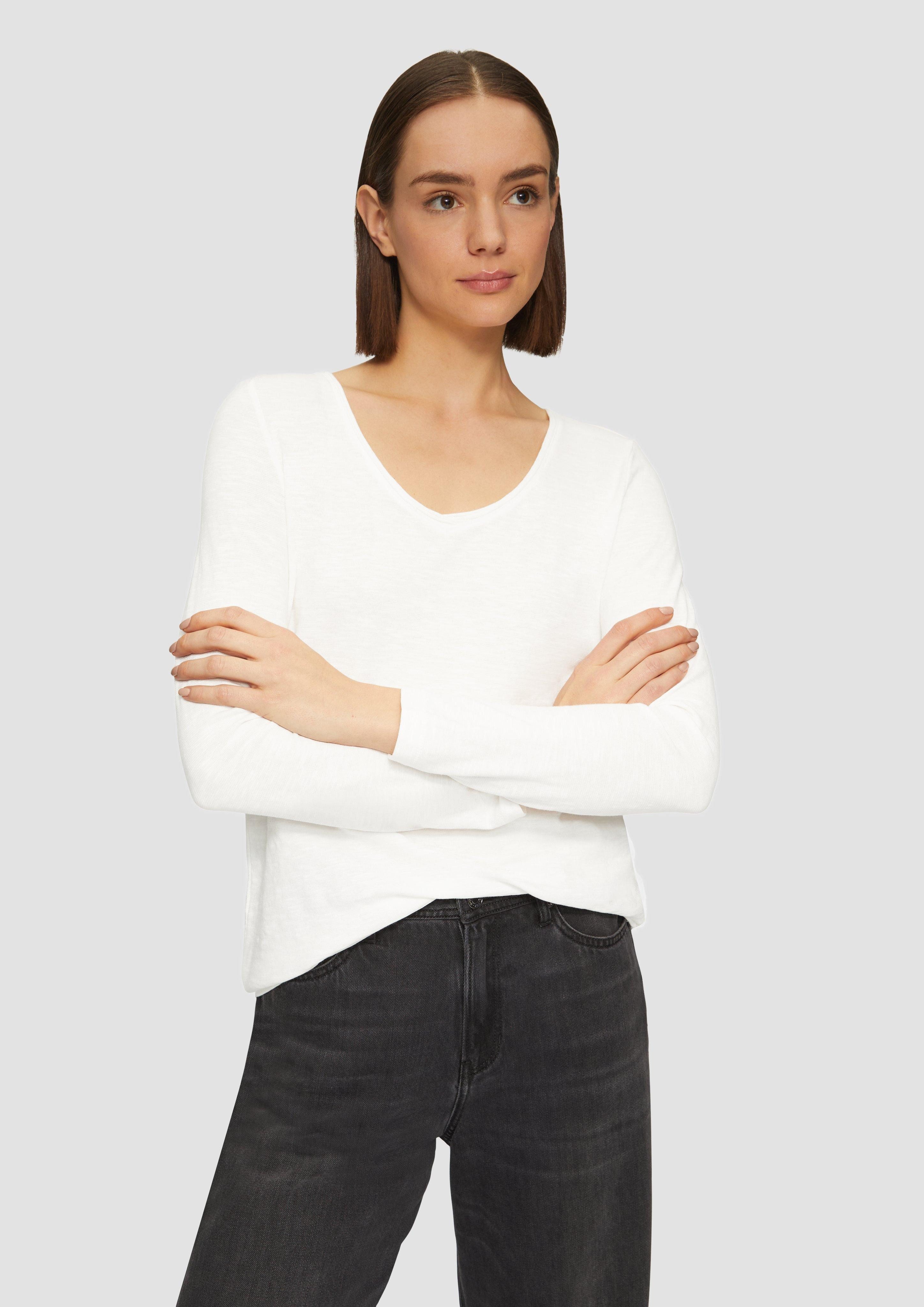 s.Oliver Langarmshirt Langarmshirt aus Slub Yarn günstig online kaufen