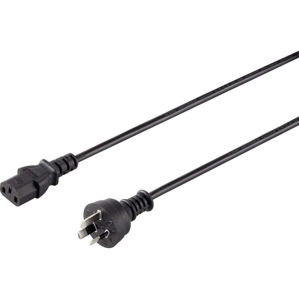 Elektro-Kabel, (2.00 Sygonix cm) Kaltgeräte Sygonix m SY-5042716 Schwarz Anschlusskabel 2.00